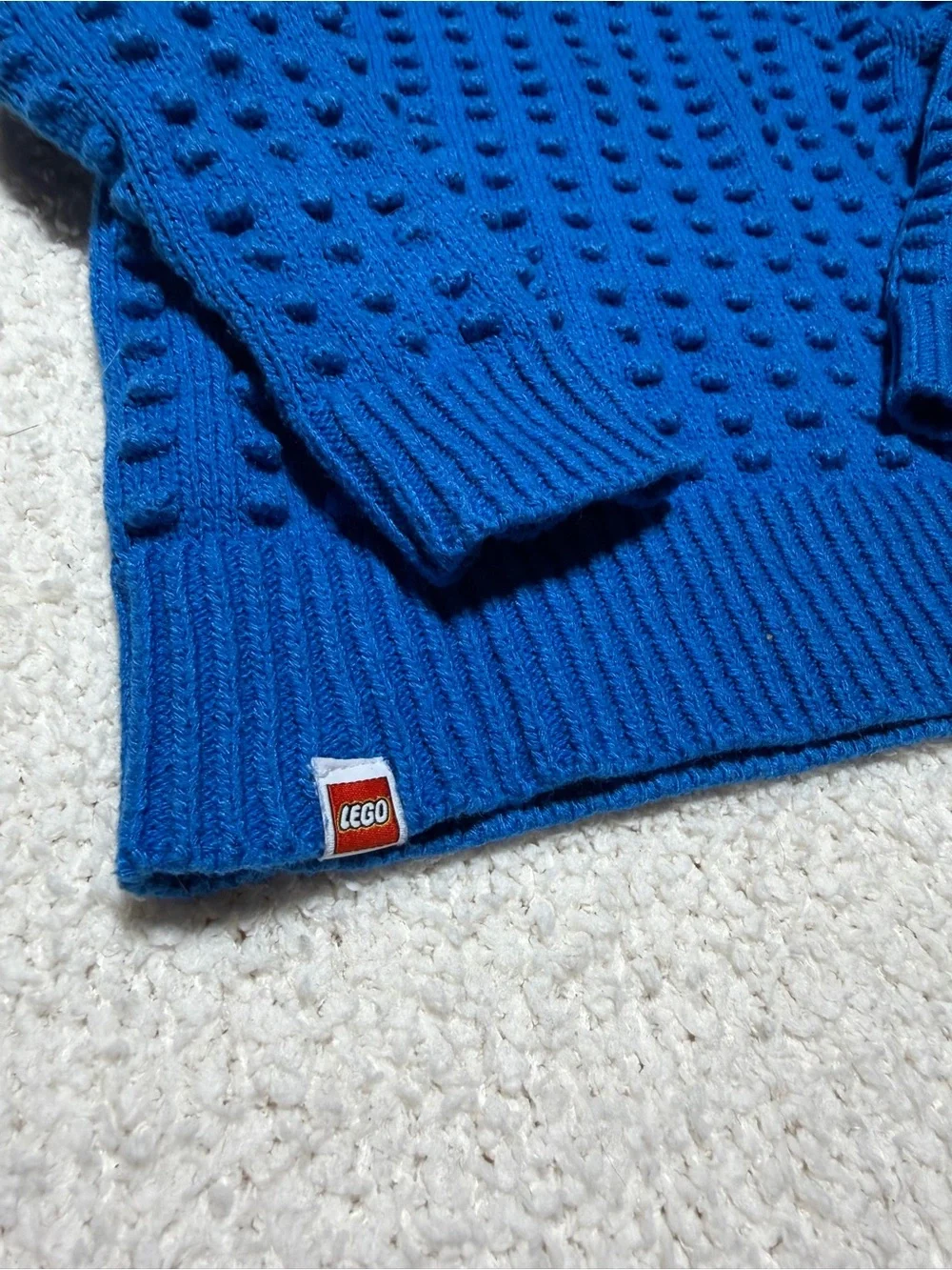 LEGO Target Blue Stud Knit Sweater Toddler 3T Textured - Picture 2 of 4